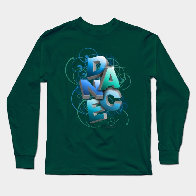 3D Typographic Dance and Ballet Design (Spring) Long Sleeve T-Shirt by eBrushDesign